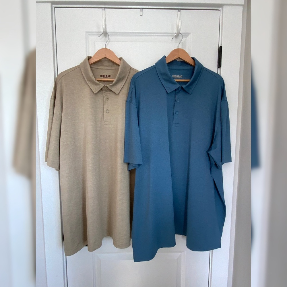 RedHead Men’s Polo Shirt Bundle (3XL) –2 Shirts – Moisture-Wicking Golf/Outdoor